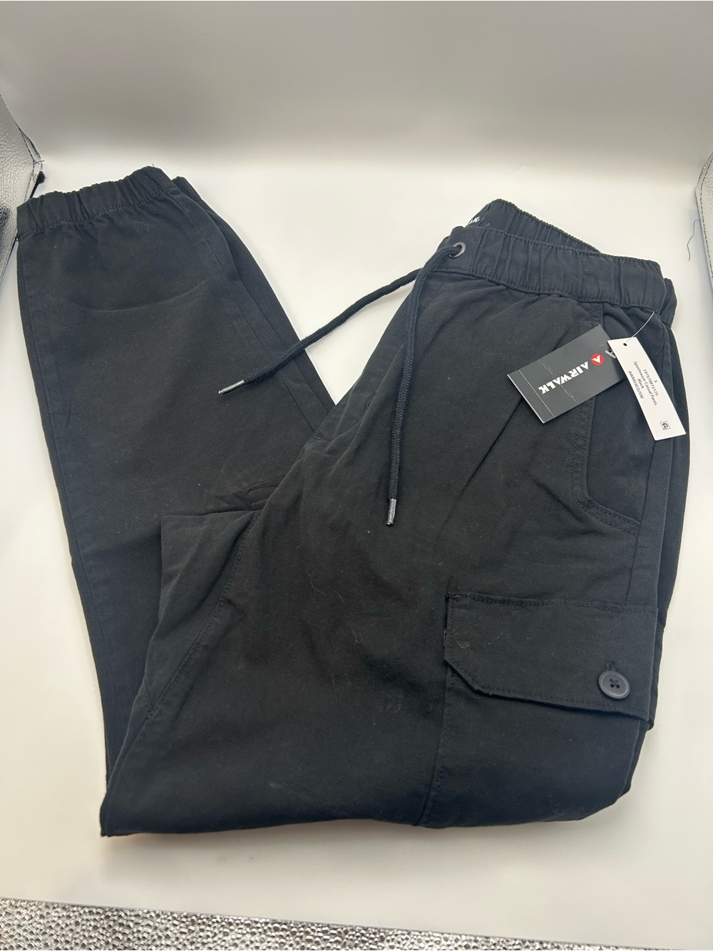 Airwalk Black Cargo Jogger Pants with Drawstring